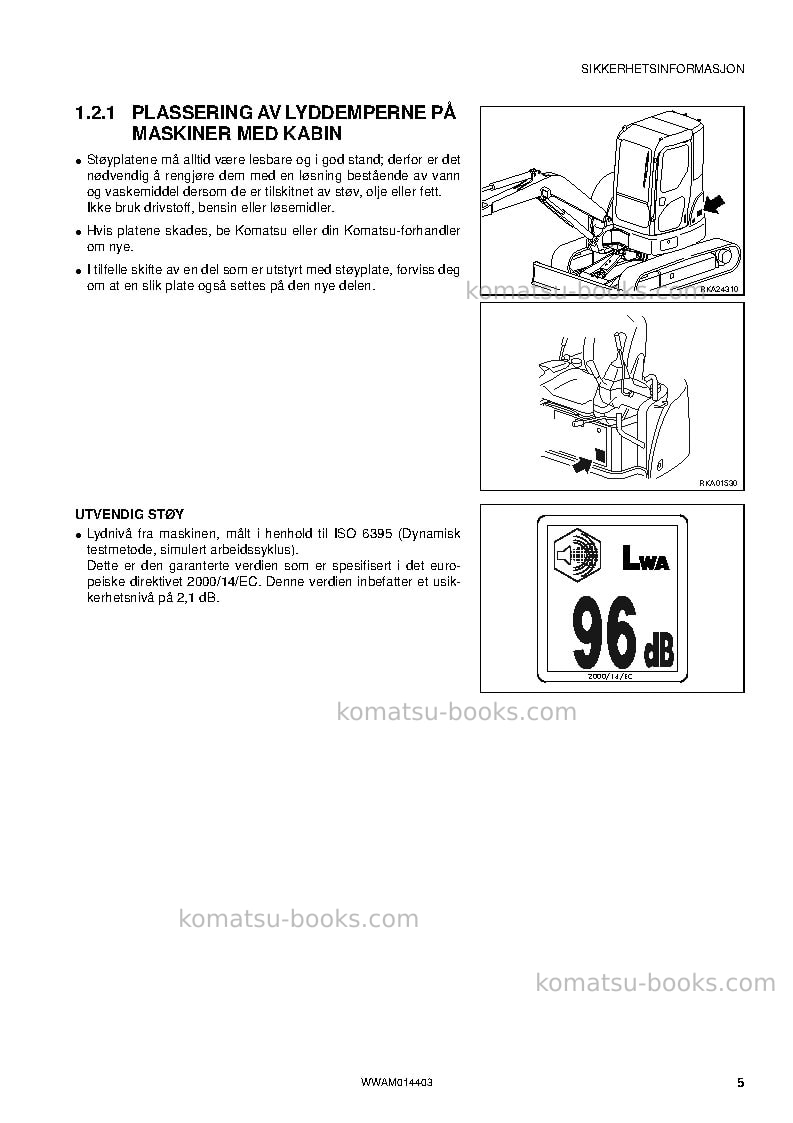 Komatsu pc55mr-3ita Operation manual cover Page 7 Komatsu pc55mr-3ita Operation manual cover Page 7