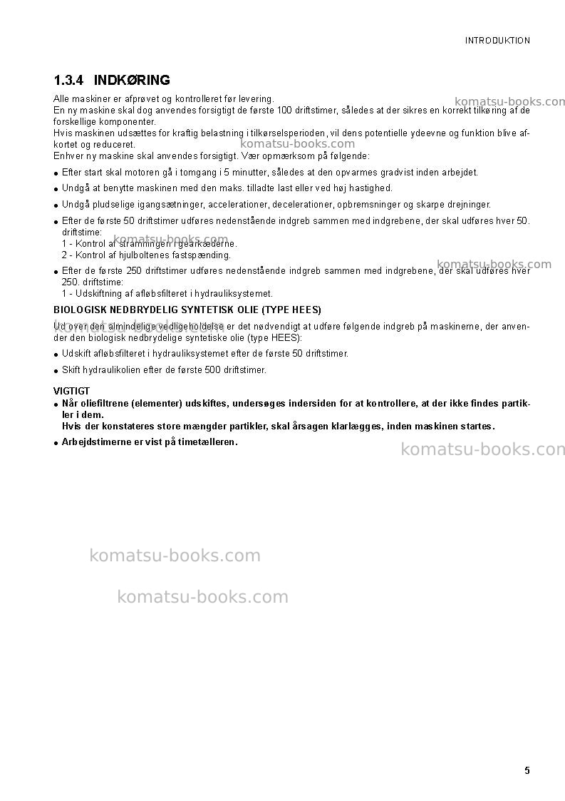 Komatsu sk1020-5ita Operation manual cover Page 7