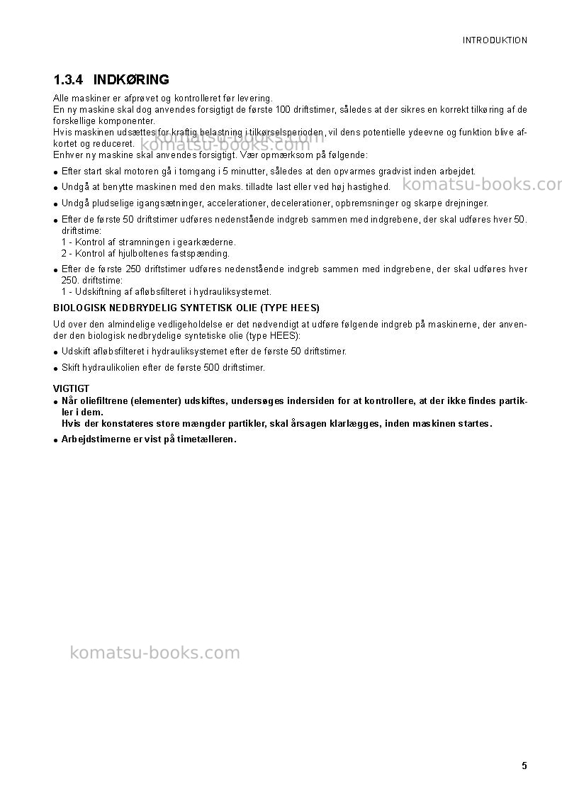 Komatsu sk1020-5ita-turbo Operation manual cover Page 7