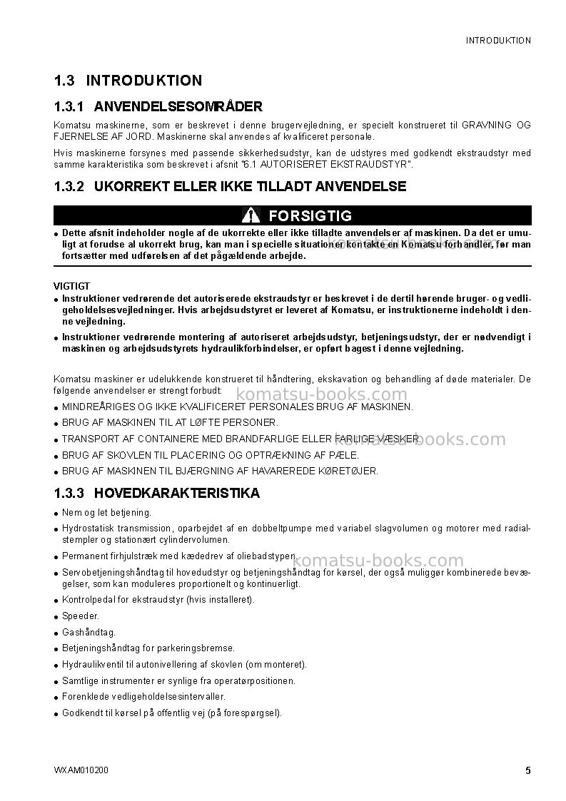 Komatsu sk510-5ita Operation manual cover Page 7 Komatsu sk510-5ita Operation manual cover Page 7