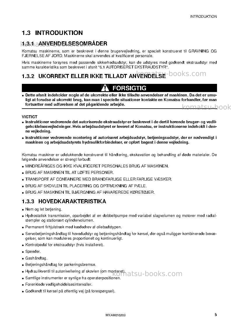 Komatsu sk510-5ita Operation manual cover Page 7