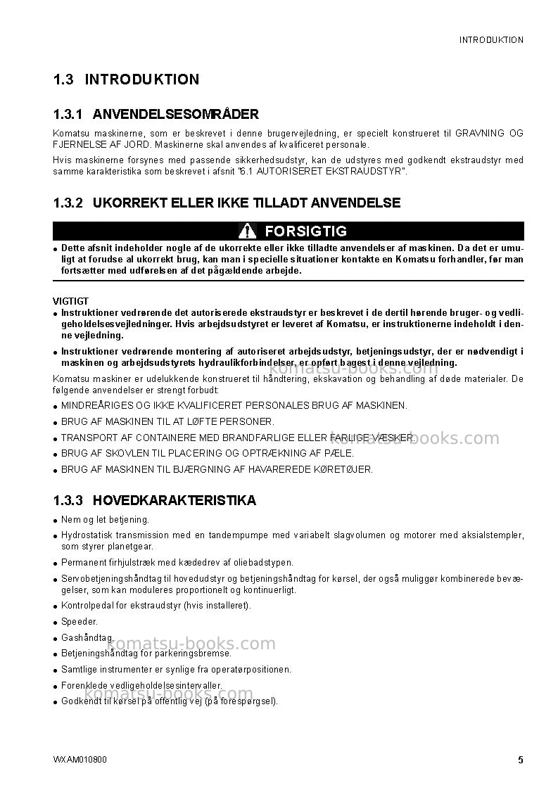 Komatsu sk1020-5ita-turbo Operation manual cover Page 7