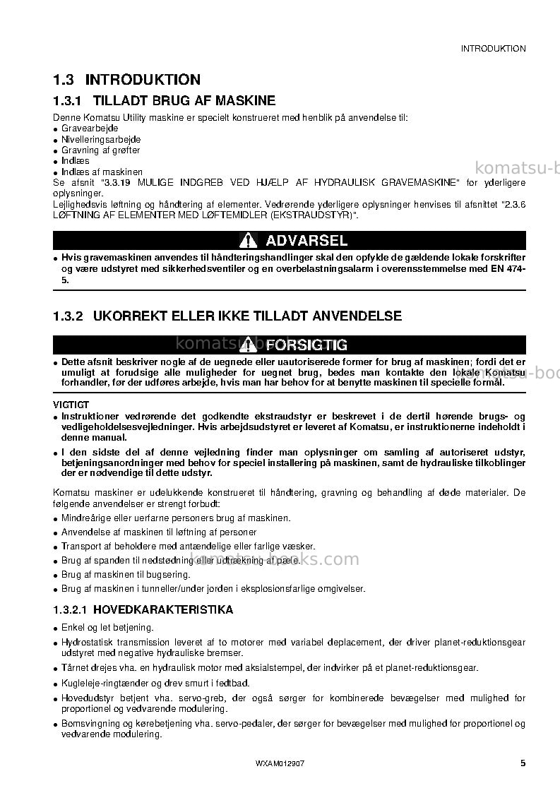 Komatsu pc80mr-3ita Operation manual cover Page 7 Komatsu pc80mr-3ita Operation manual cover Page 7
