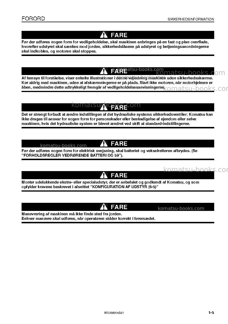 Komatsu pc22mr-3ita Operation manual cover Page 7 Komatsu pc22mr-3ita Operation manual cover Page 7
