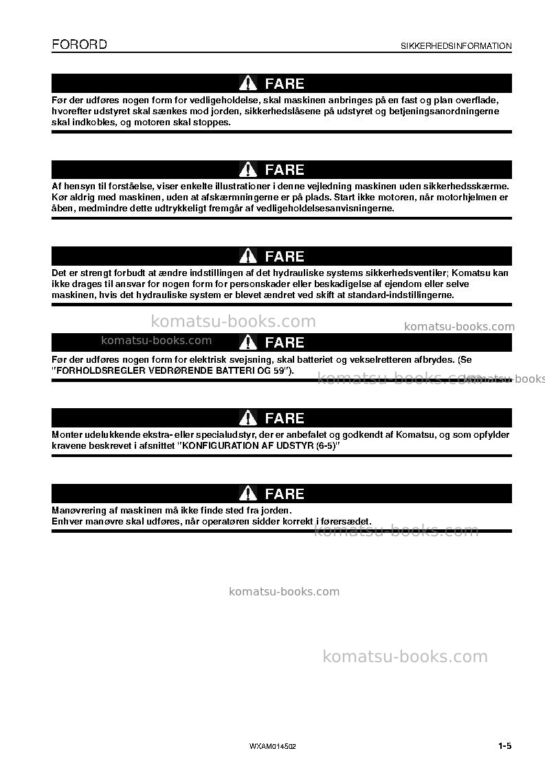Komatsu pc22mr-3ita Operation manual cover Page 7