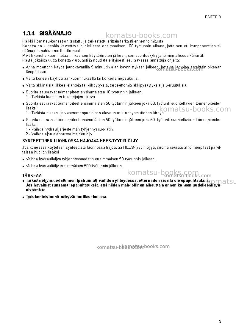 Komatsu ck20-1ita Operation manual cover Page 7 Komatsu ck20-1ita Operation manual cover Page 7