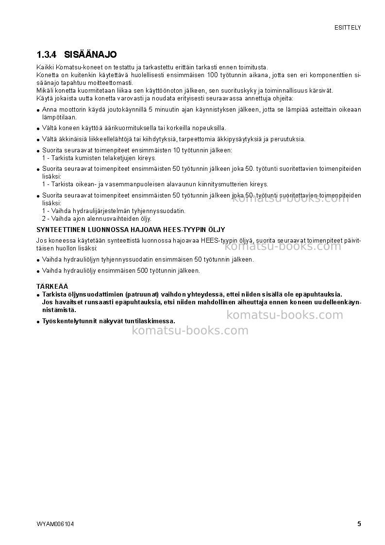 Komatsu ck20-1ita Operation manual cover Page 7 Komatsu ck20-1ita Operation manual cover Page 7