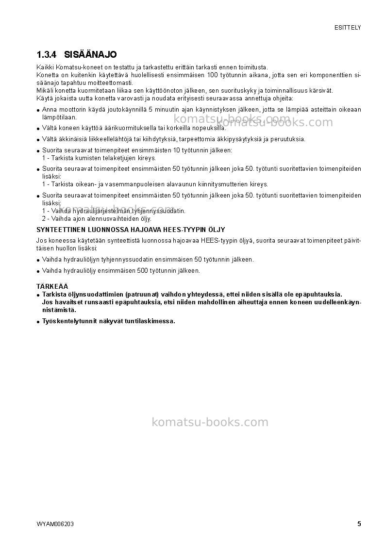 Komatsu ck30-1ita Operation manual cover Page 7