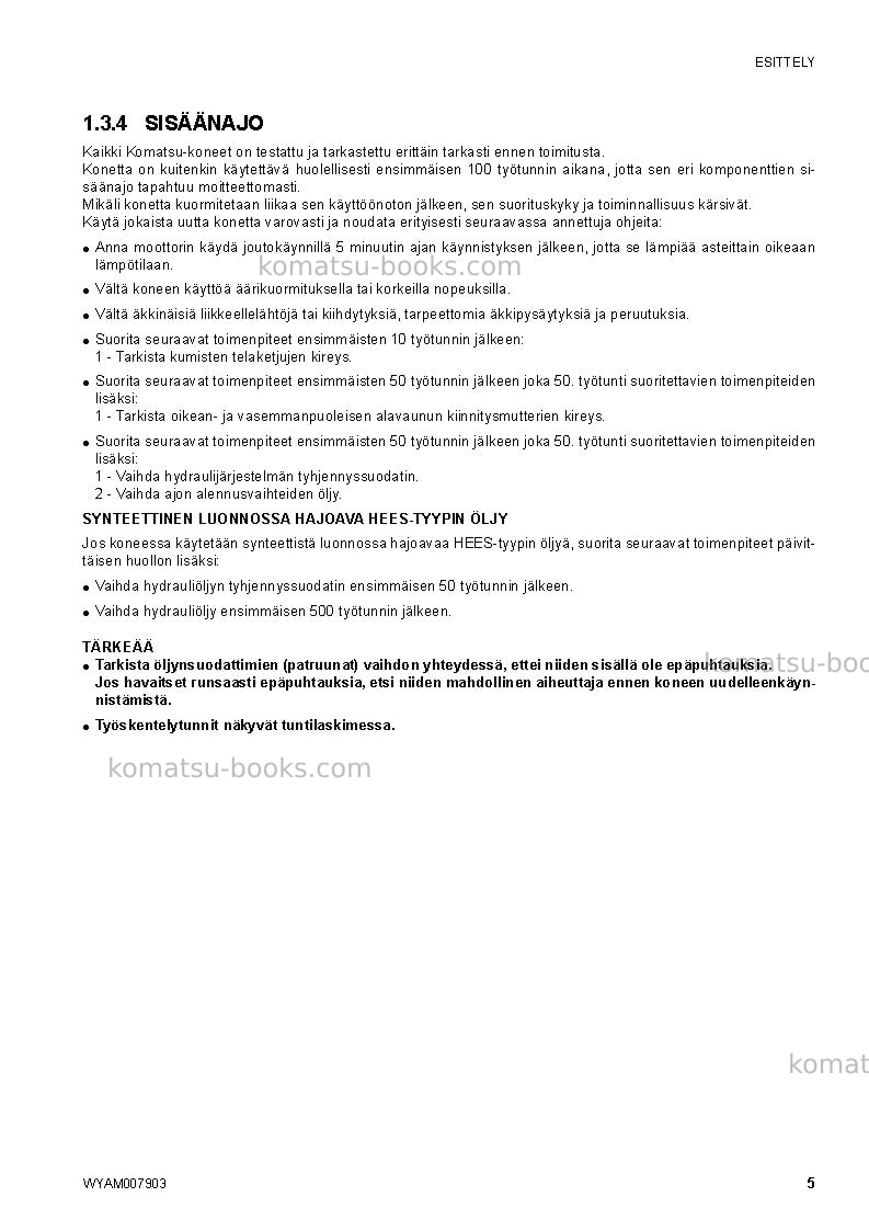 Komatsu ck25-1ita Operation manual cover Page 7 Komatsu ck25-1ita Operation manual cover Page 7