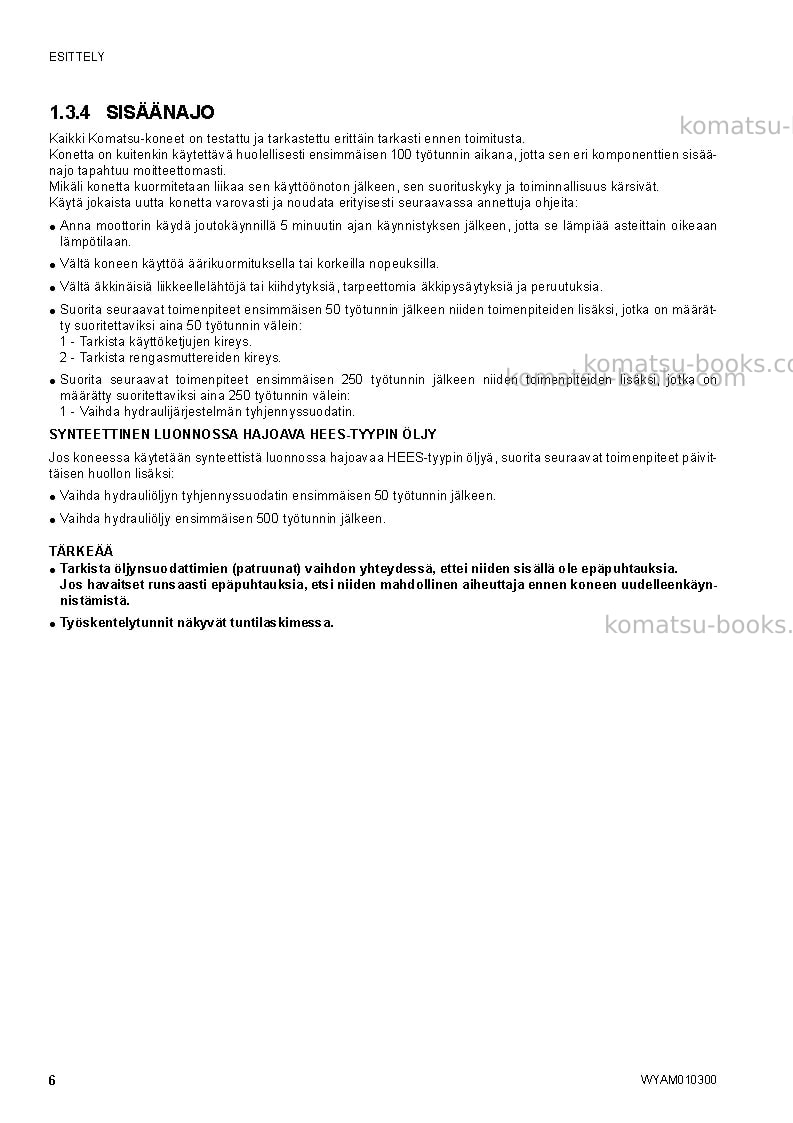 Komatsu sk714-5ita-/ Operation manual cover Page 7 Komatsu sk714-5ita-/ Operation manual cover Page 7