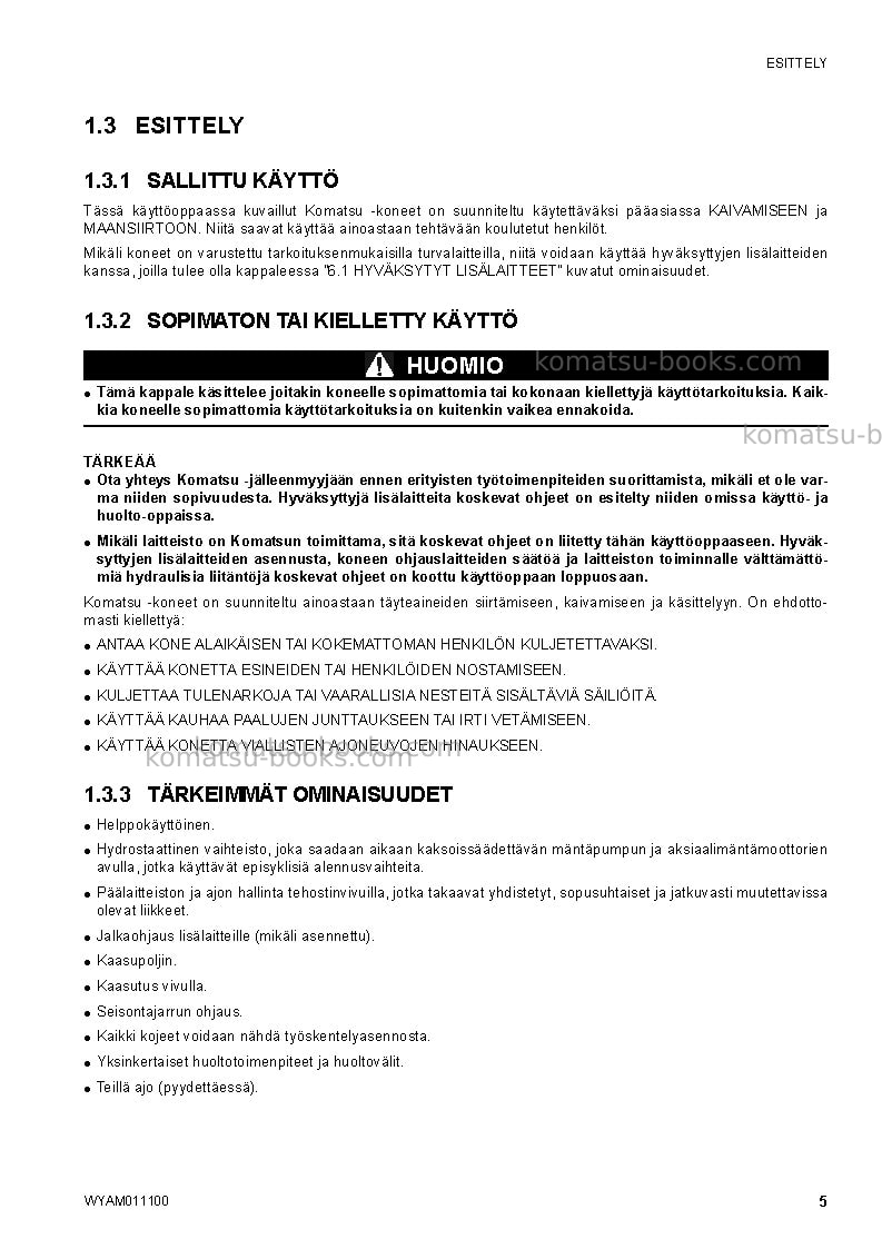 Komatsu ck25-1ita Operation manual cover Page 7