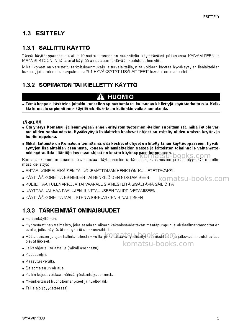Komatsu ck35-1ita Operation manual cover Page 7 Komatsu ck35-1ita Operation manual cover Page 7