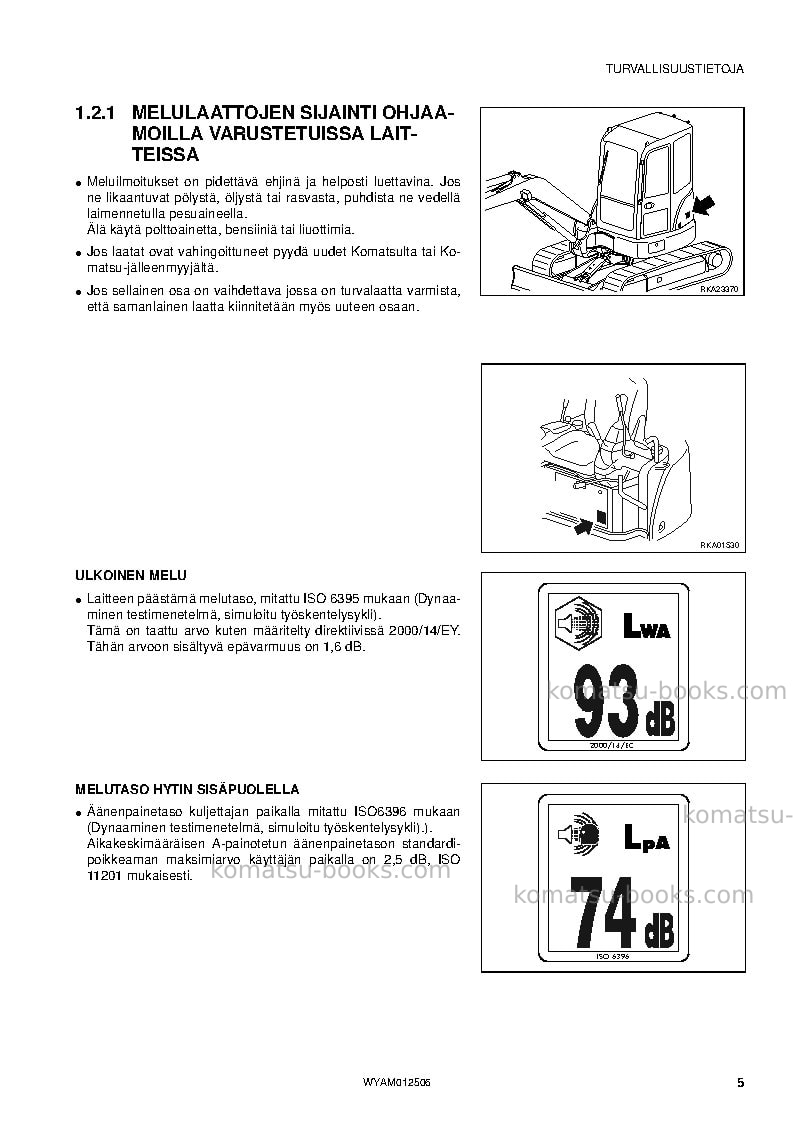 Komatsu pc26mr-3ita Operation manual cover Page 7