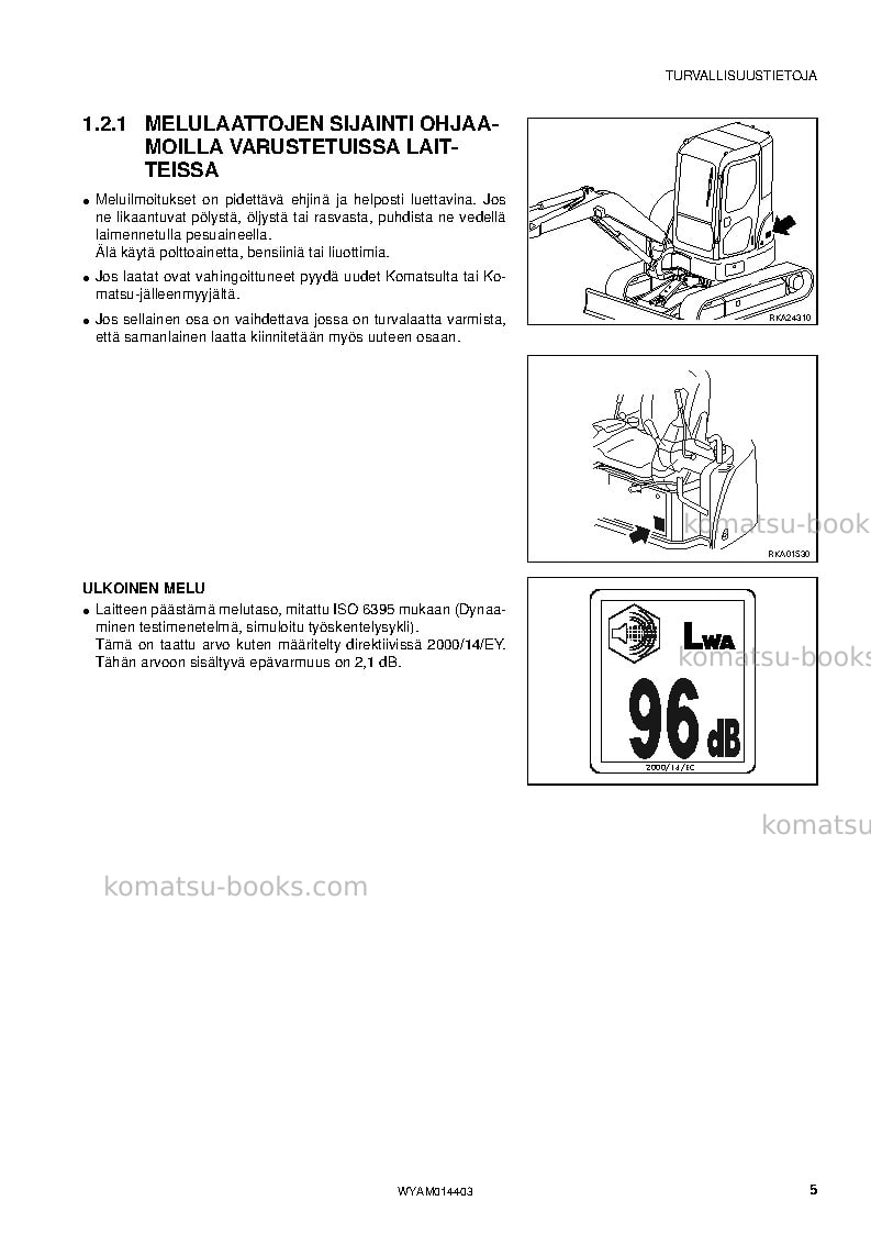 Komatsu pc55mr-3ita Operation manual cover Page 7