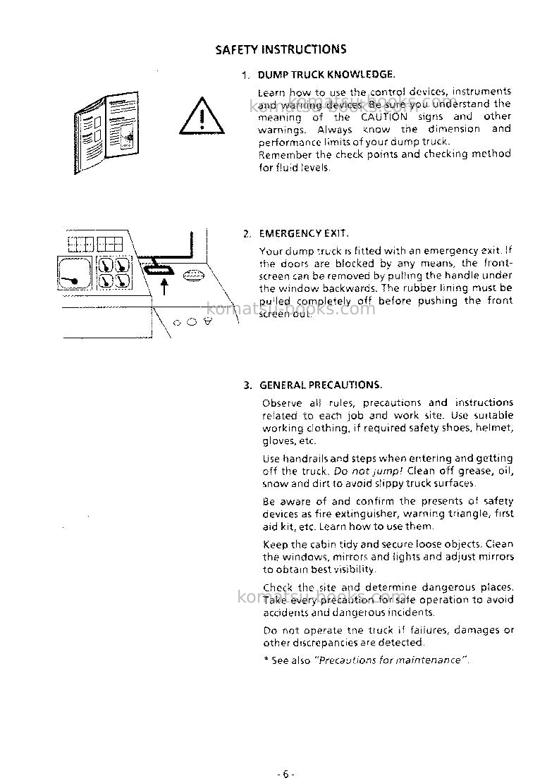 Komatsu ha270-3jpn Operation manual cover Page 7