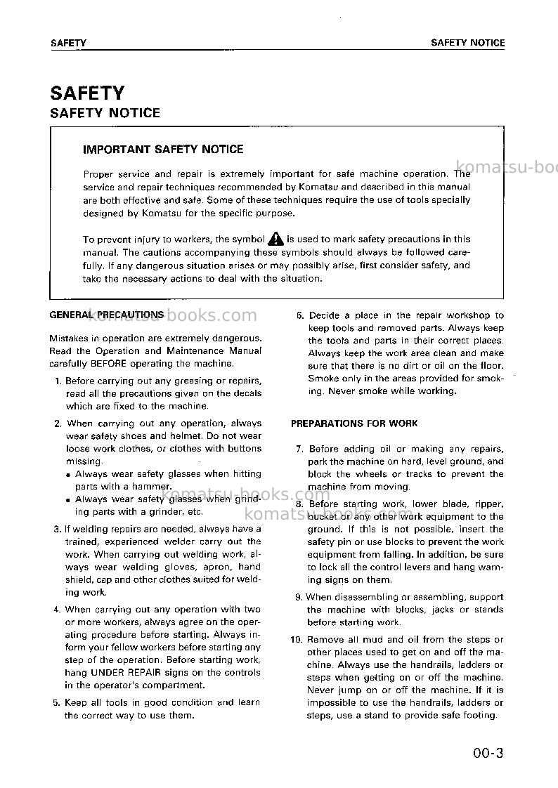 Komatsu pc750-6gbr-auto greasing Repair & maintenance cover Page 7 Komatsu pc750-6gbr-auto greasing Repair & maintenance cover Page 7