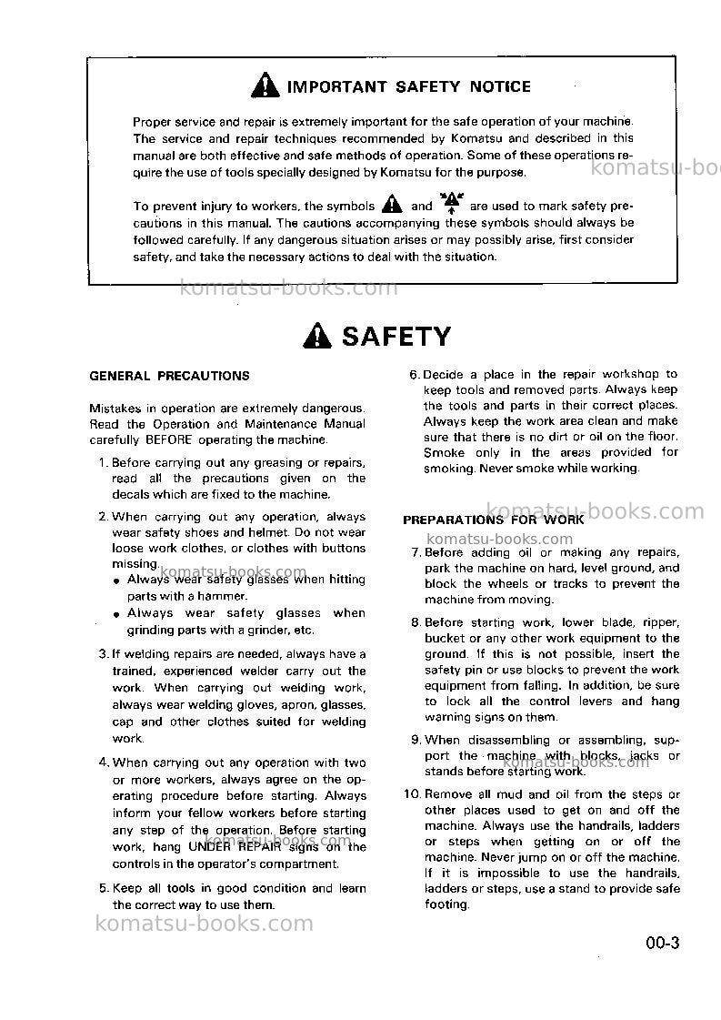 Komatsu pc150hd-5gbr-k Repair & maintenance cover Page 7